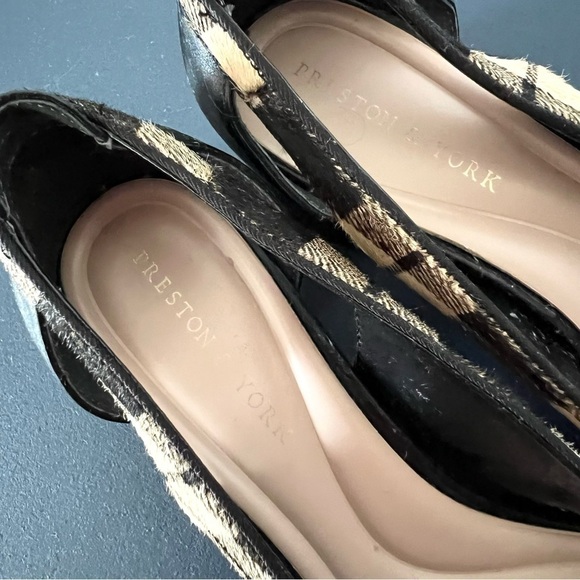 Preston & York Tabitha Black and Tan Plaid Calf Hair Pointed Toe Pumps Size 8 - Picture 12 of 16